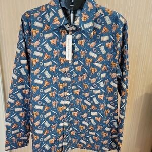 NWT-Men's Large Long Slv Button Down Western Shirt